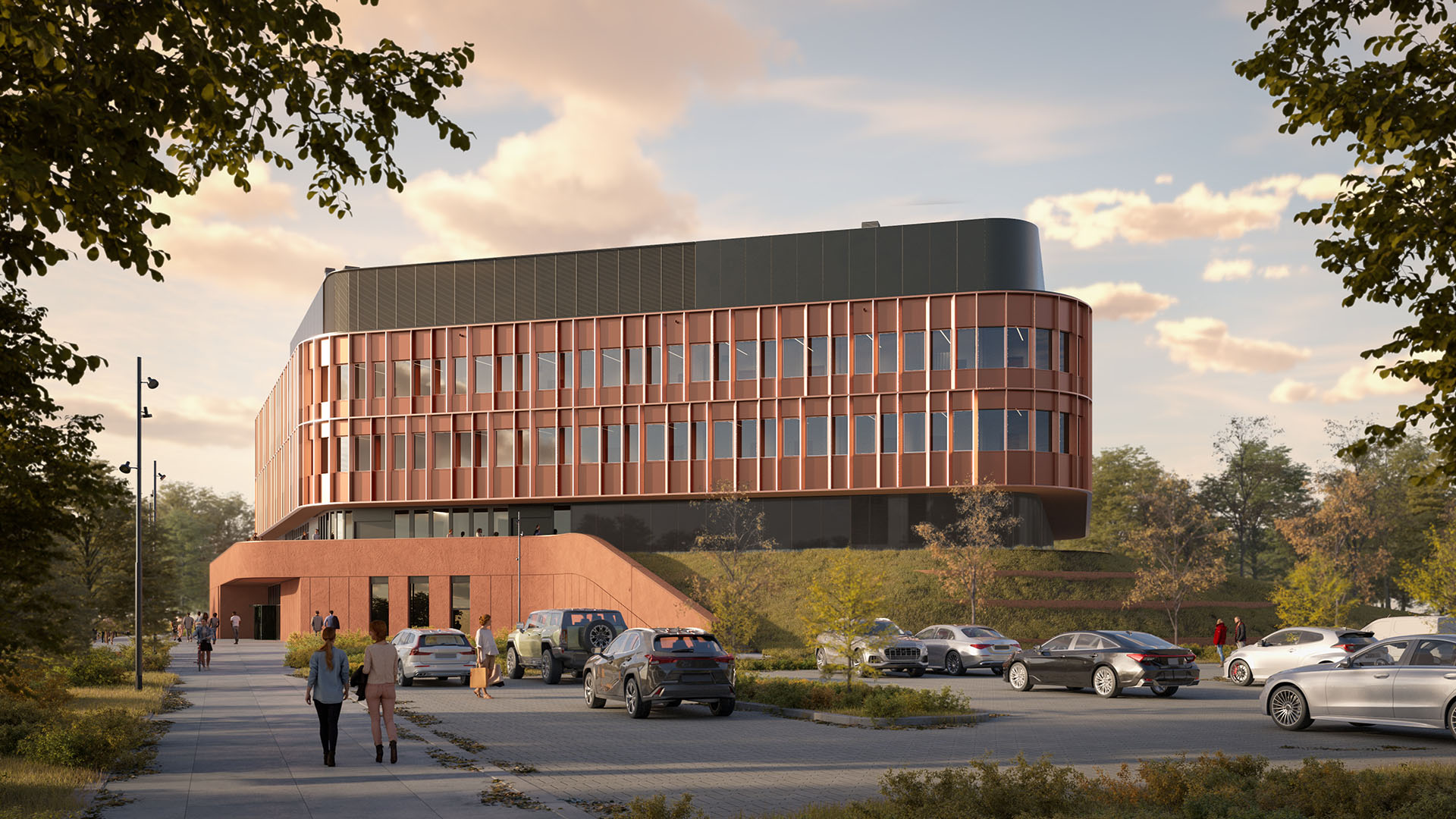 Visualisation of the planned new Leibniz University Hannover building with modern building services.